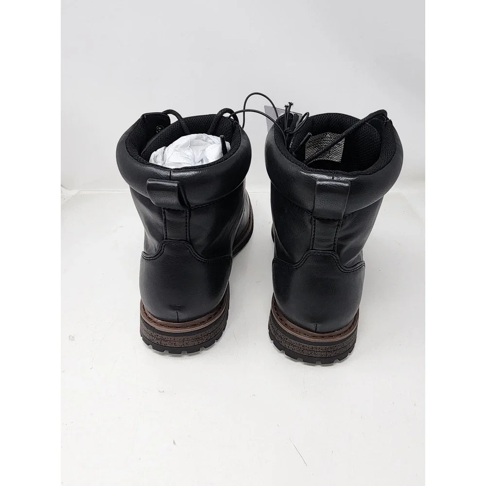 Goodfellow & Co Mens Black Lace Up Memory Foam Boots‎ Size 13 Ankle Lug Sole New
